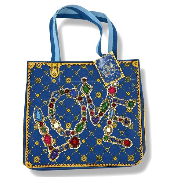 Brighton Glitterling Love Jewel Charm Print Canvas Tote Bag - Picture 1 of 9